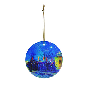 Corps marches for Christmas Ceramic Christmas Ornament