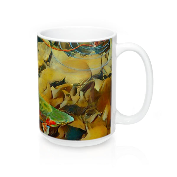 Trout eyeballing a Fly Coffee Mugs