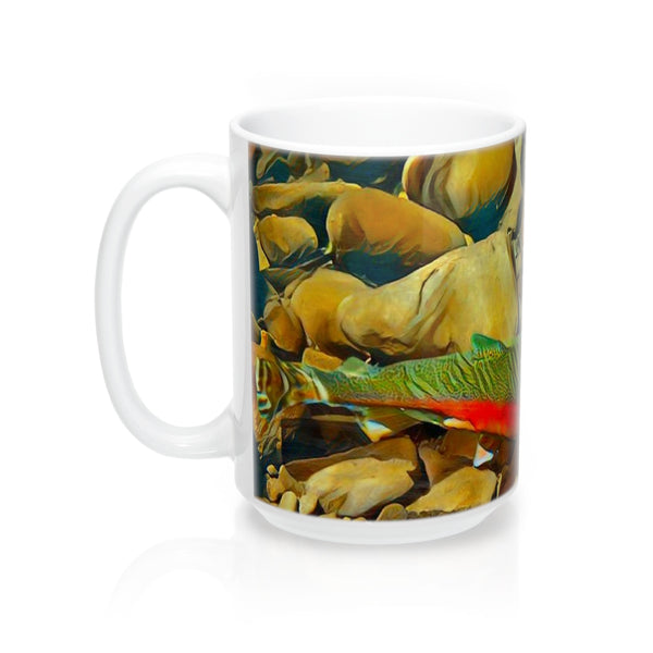 Trout eyeballing a Fly Coffee Mugs