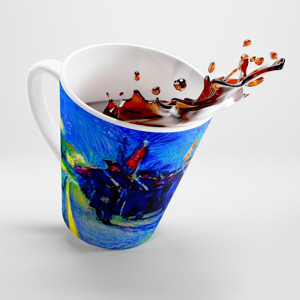 Corps marching at Christmas Latte mug